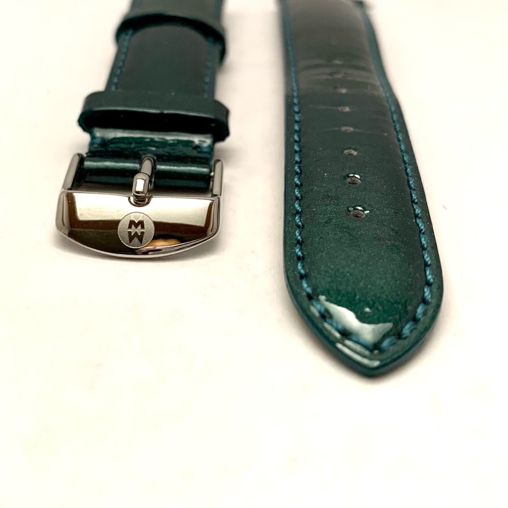 Michele Dark Green Leather Watch Band 18 mm